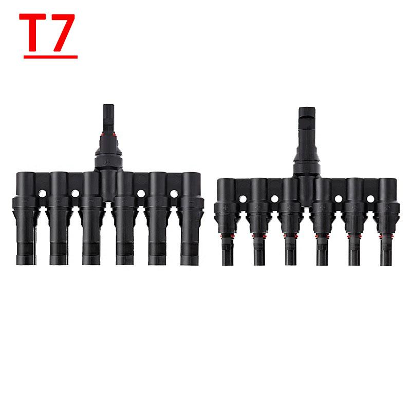 PV Connector T Type Parallel Connection Solar Panel System Waterproof Connector Branch Two Pieces Solar Cell Connect Plug