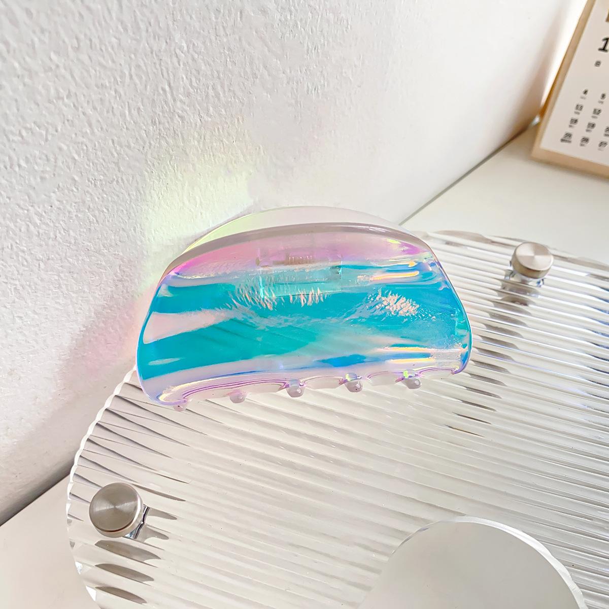 

Корейский Новый Простой Геометрический Полый Волшебный Зажим-Краб Русалка Мода Лазерный Прозрачный Акриловый Зажим Акула Hair Claws