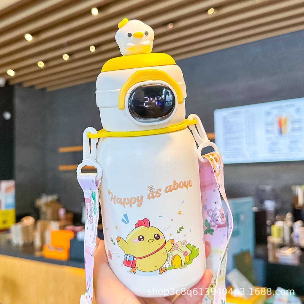 Children's Thermos Cup Girls' Kindergarten Temperature Straw Cup Special Water Cup for Primary School Students To Go To School