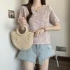 Retro Fashion Woven Plaid Top for Women's Summer Age Reduction and Stylish Versatile T-shirt