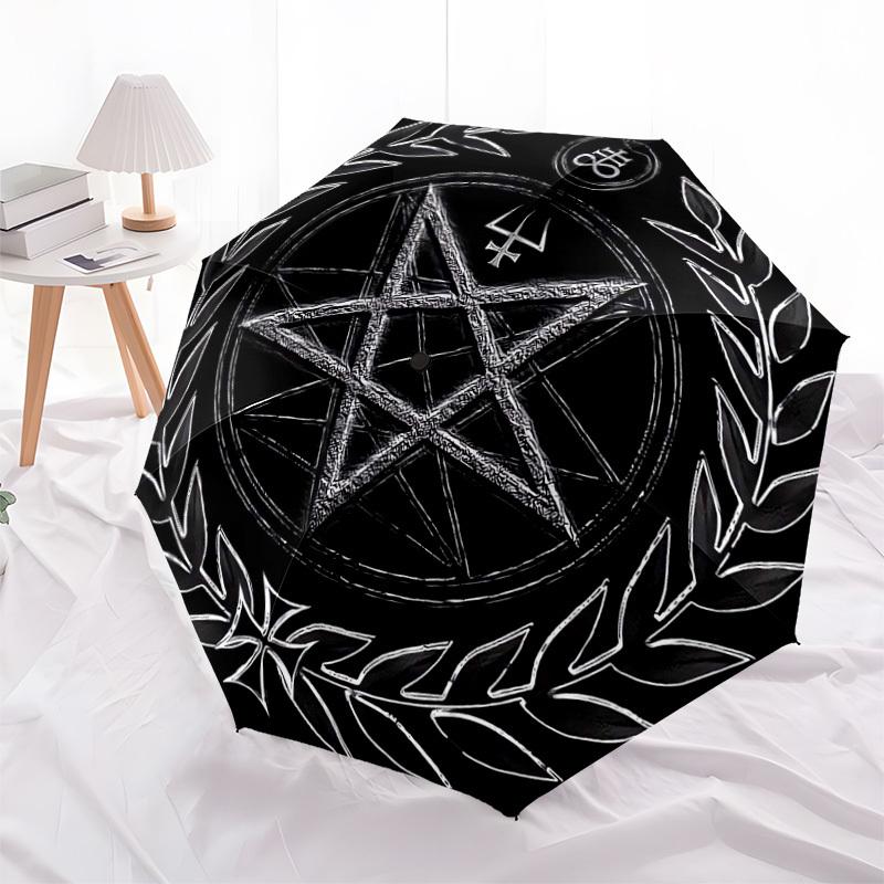 1pc Pentagram Seal of Solomon Umbrella with Plastic Handle,Suitable for All Seasons Home Travel Outdoor UmbrellaDD1713