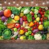 2D Healthy Food Tapestry, Assorted Fresh Produce Background Cloth