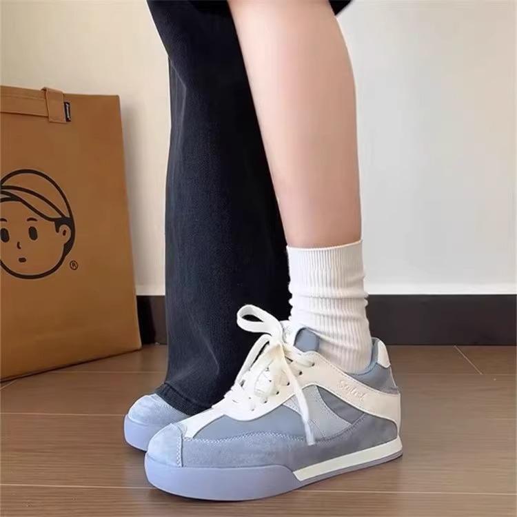 Sneakers women's 2025 new autumn platform Dexun shoes waffle Forrest Gump shoes round head board shoes casual canvas shoes tide