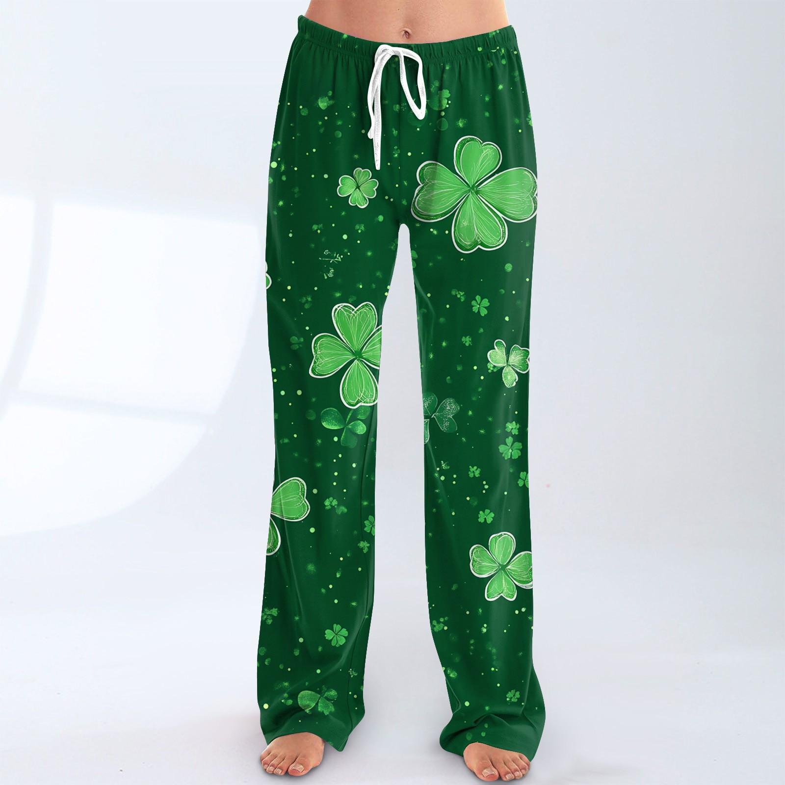 

Женские пижамные штаны, одежда для сна, повседневные брюки с принтом и эластичным поясом, удобные прямые свободные брюки для йоги M