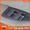 7Pcs ABS Chrome Car Window Lift Button Sequins Trim for Tesla Model 3/Y/3+ ModelY Launch 2025 Window Switch Cover Accessories