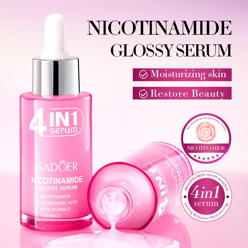 Niacinamide Glossy Serum Tranexamic Acid Face Serum Vitamin E Rose Extract Hydrating Facial Essence