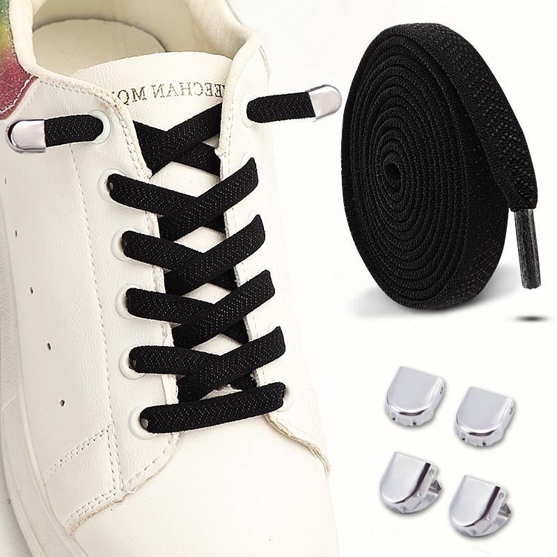 1 Pair/2 Pair No Tie Elastic Shoelaces Sneakers Laces for Kids Adults Rubber Bands Shoe LacesTieless Shoelaces for Sneakers