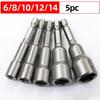 6mm-19mm Impact Socket Magnetic Nut Screwdriver 1/4 Hex Key Set Drill Bit Adapter for Power Drills Impact Drivers Socket Kit