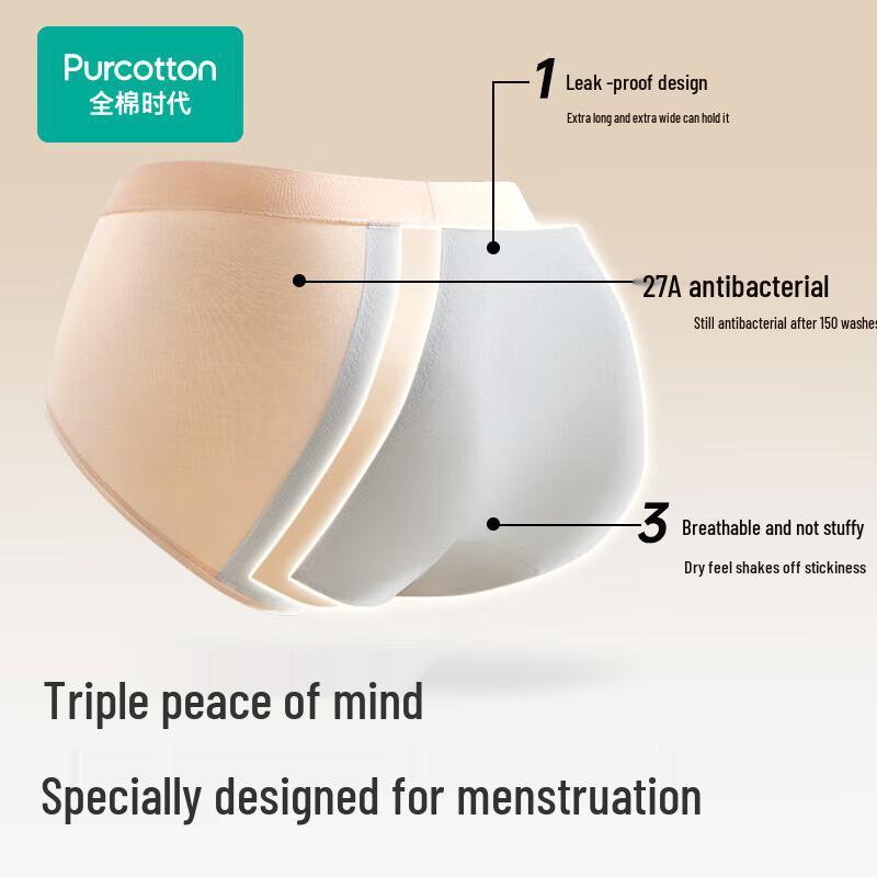 PurCotton Women's High-Waist Period Underwear