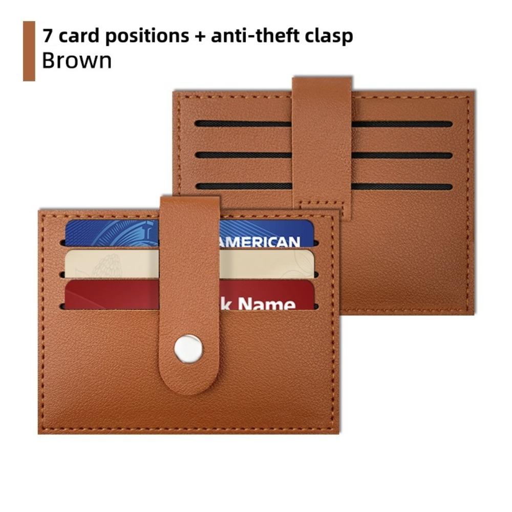 Business Anti-theft Brush PU Leather Card Slim ID and Bank Card Holder Wallet Protective Case Coin Card Holder Pouch