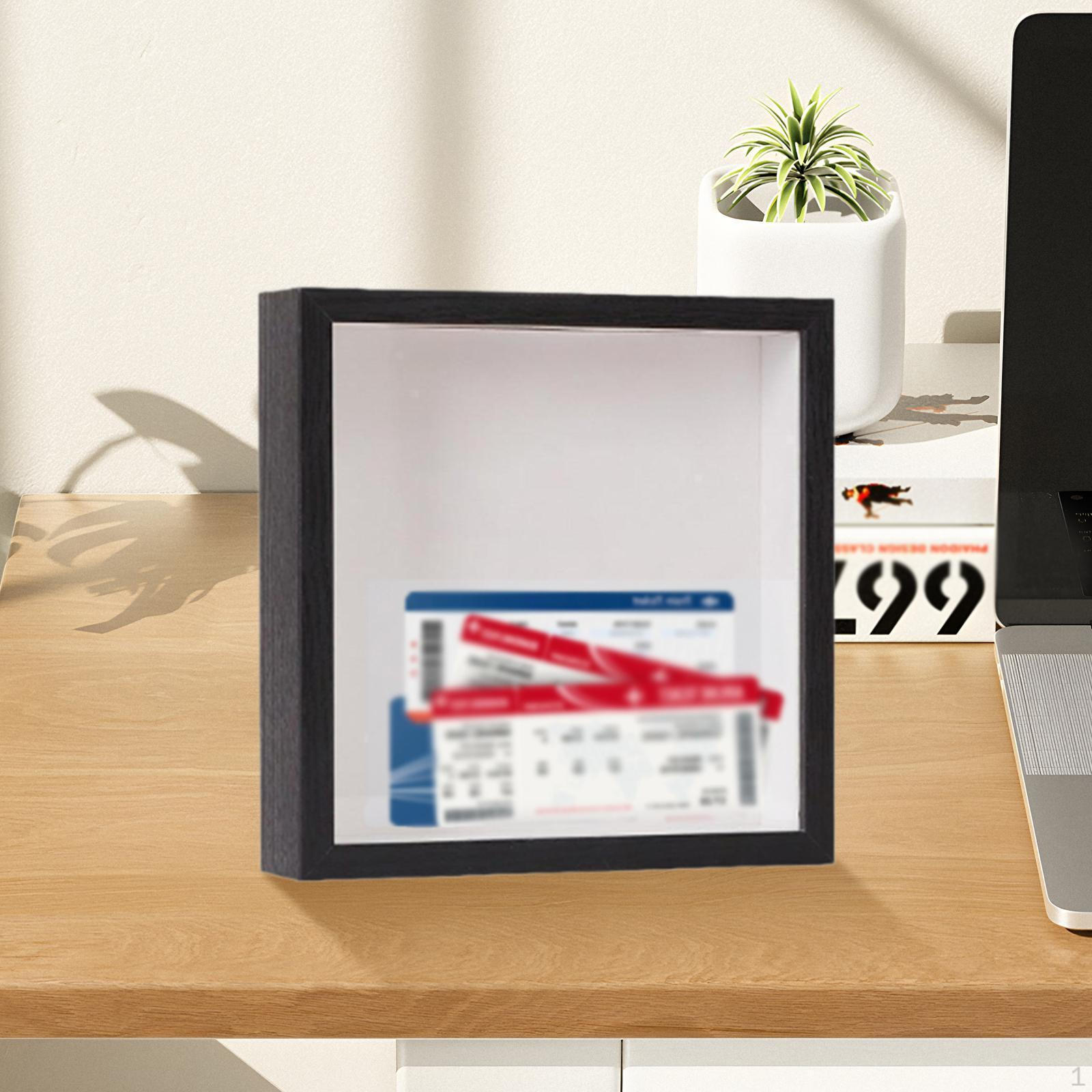 

Travel Adventure Archive Shadow Box Display Case Collection Tabletop and Wall with Slot on 15cmx15cmx4.5cm