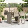 VidaXL Ensemble de bar de jardin 5 pcs sans coussins gris poly rotin 3328888