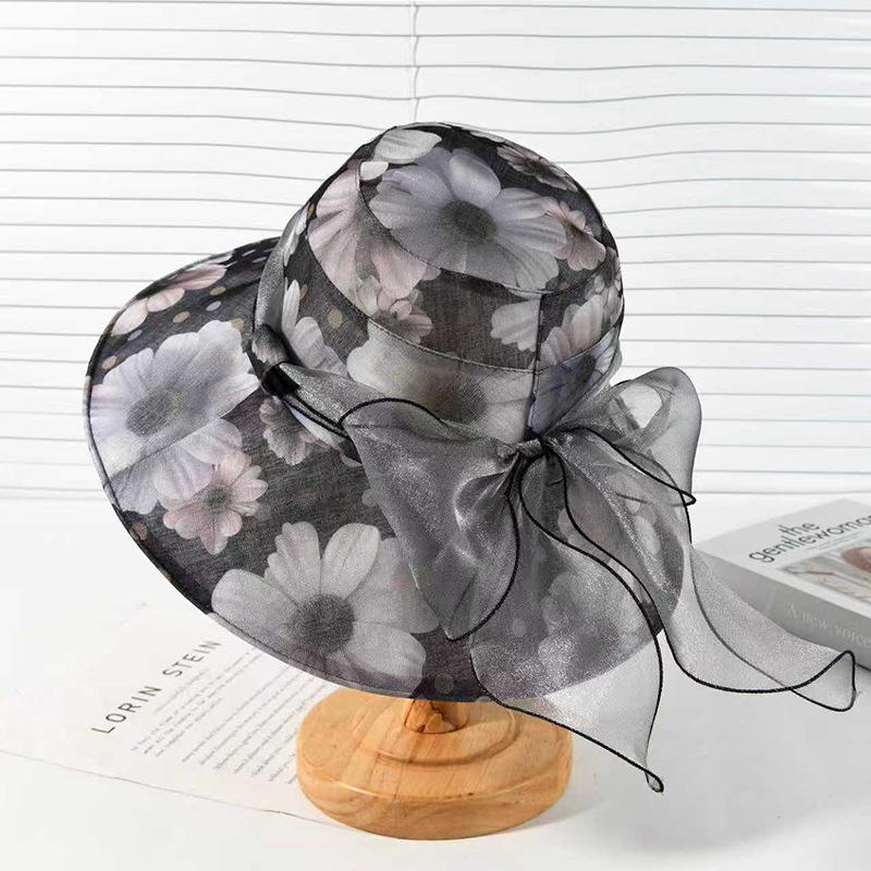 Sun hat children spring and summer new middle-aged and elderly bucket hat tulle breathable big brim sun hat fashion sun hat tide