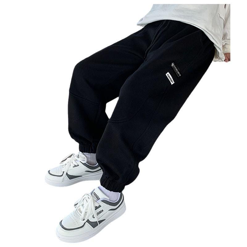 Velvet-Lined Boys' Winter Sweatpants - New Style for Kids