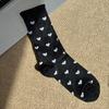 Ladies Spring and Summer Thin Love Crystal Silk Auricle Lace Breathable Cylinder Stack Socks