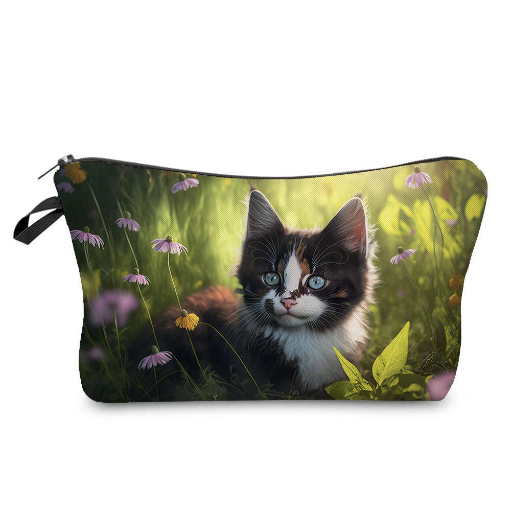 Women Cat Print Cosmetic Bag Toiletries Organize Travel Storage Case 6772