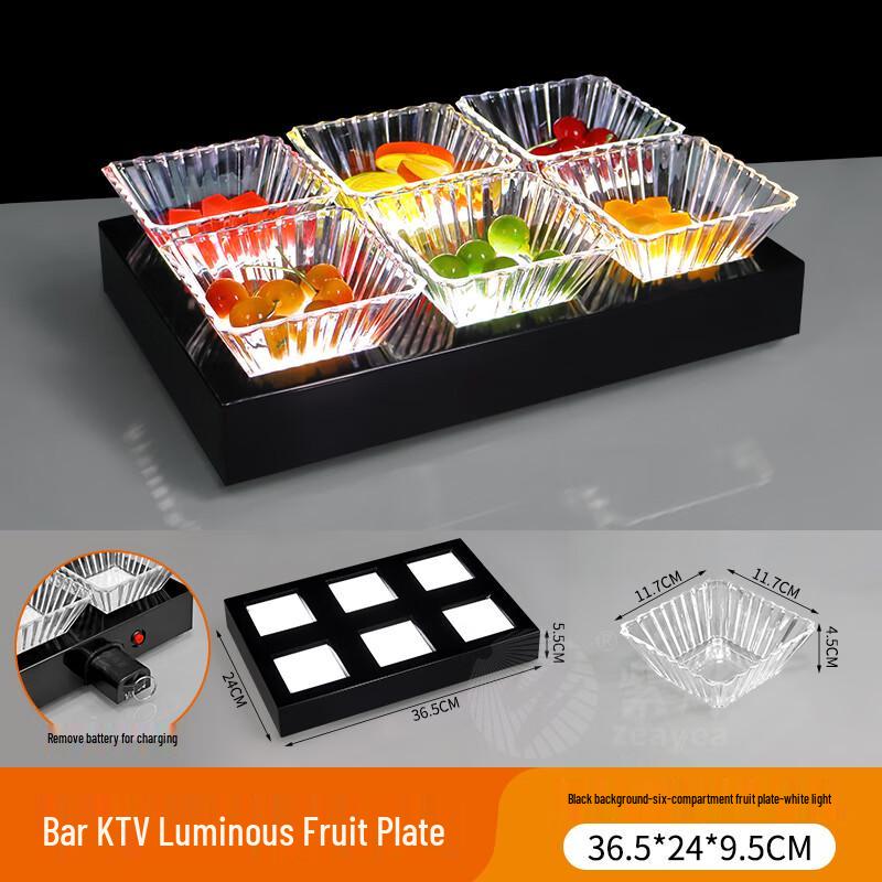 Пластиковая фруктовая тарелка-подставка на шесть секций для баров и KTV