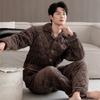Pajamas Men's Winter 1011 New Three-layer Thickened Fleece Padded Cotton Autumn and Winter Middle-aged Dad Large Size Winter Loungewear
