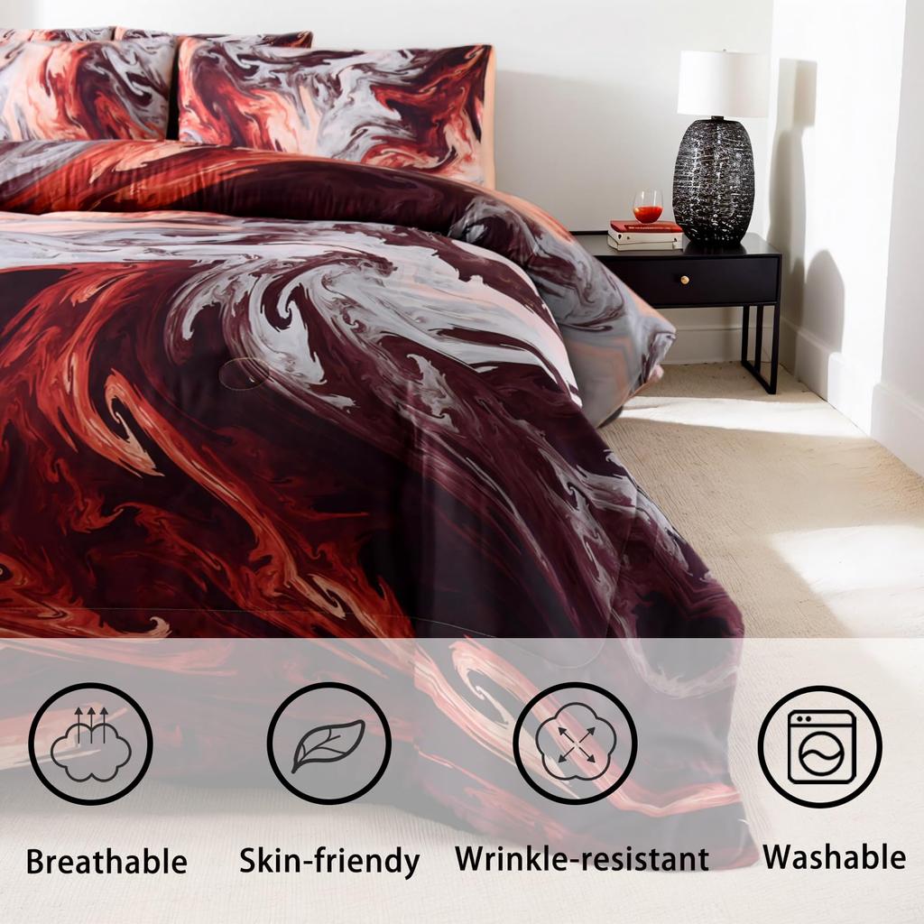 3pcs Oil Painting Design Printed Bedding Bedroom Set No Comfoter Duvet Cover Set 1 Duvet Cover and 2 Pillowcases Bedroom Decor