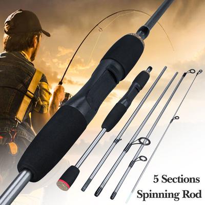 Spinning Angelrute 1,7 m Carbon Faser Outdoor Sport Süßwasser Angeln Reise Angelrute