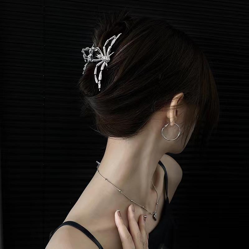 Silver Metal Geometric Shark Hair Clip for Thick Hair