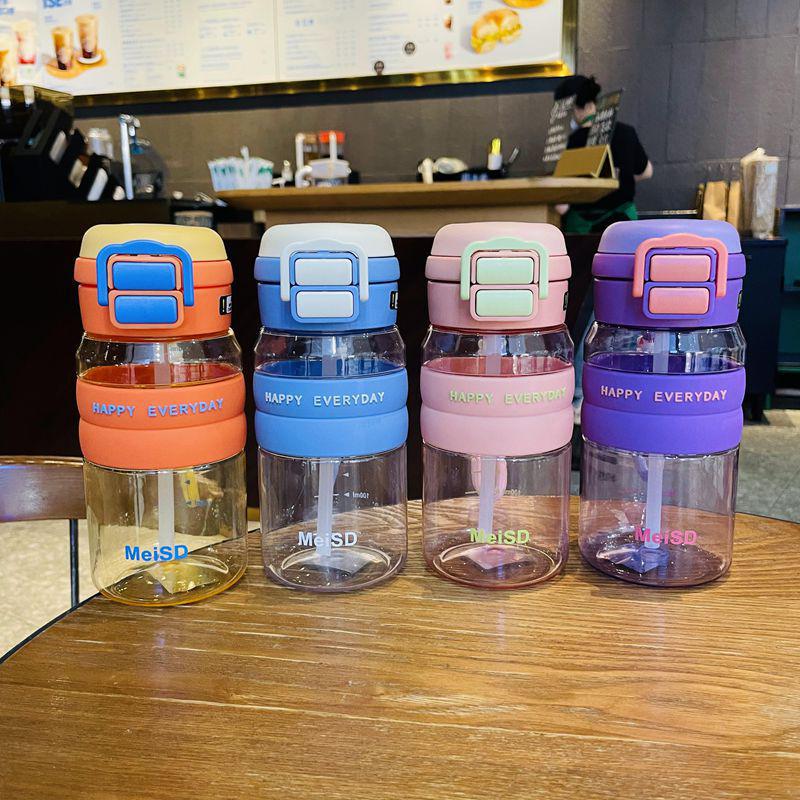 High-Capacity, Cute & Durable Student Tumbler with Dual Straw
