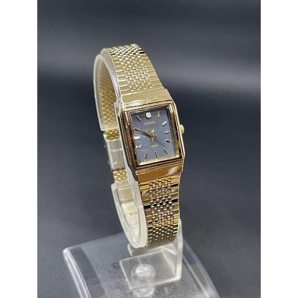 Used [Working item/Made in 1990] SEIKO ALBA ESTATE Square Gold