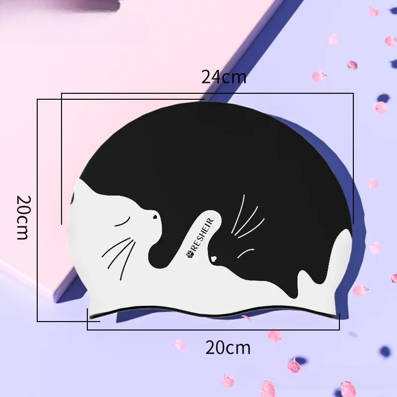 Professionella simmössor dam silikon halkfria och vattentäta öronproppar simmössor vuxen förstorad mode simmössa