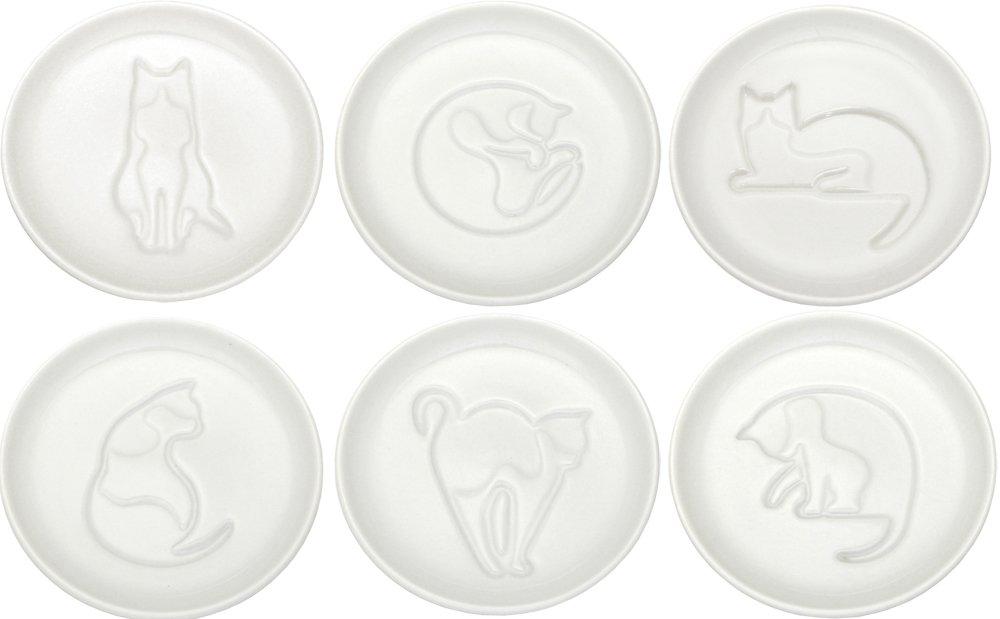 Artha Soy Sauce Dish, Small Plate, Cat and Pine Design, 9cm, Dishwasher and Microwave Safe, Porcelain, AR0604191