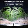 Kmivo Rechargeable Spotlight, 2,000,000 Lumens Super Bright Handheld Led Flashlight, Outdoor Spot Light with Cob Light and Solar Panelsfor Boating