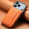 For iPhone 17 Pro Max Case with Card Slots Kickstand Calf Texture Leather Phone Back Cover