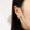Korean Luxury Diamond Hollow "V" Earrings - Chic Feminine Fashion