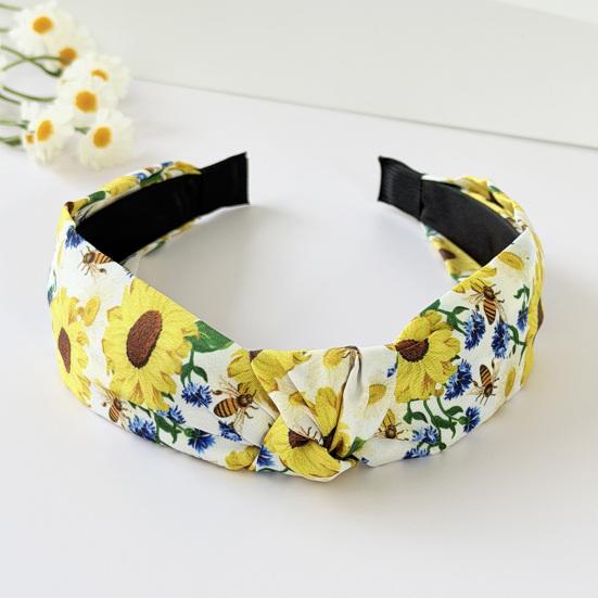 Hairband  Flower Printed Knotted Cloth Head Band Fashion Wide Hairbands Non Slip Hair Accessories for Women and Girls