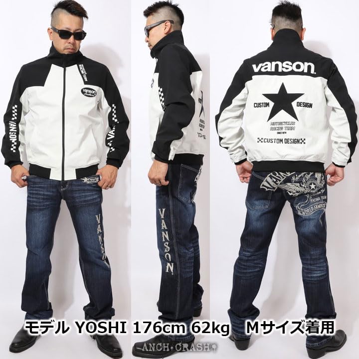 stretch ZIP jacket Lined type Highly water resistant Highly water repellent Black x M [Banson] Three-layer NVSZ-2407 Off-white