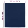 136234 vidaXL Fitted Sheet Jersey Navy Blue 140x200 Cm Cotton