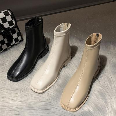 Flat-soled Short Boots Women's Shoes 2025 Spring and Autumn New Rear Zipper Martin Boots Fashionable Versatile Thin Boots Chelsea Boots