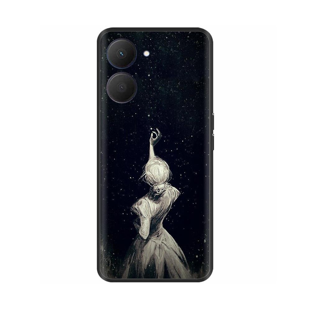 Soft Phone Cover For Realme 10 4G Case 6.4'' Black Silicone Marble Space Fundas for Realme 10 4G TPU Cases Realme10 2022 Bumpers