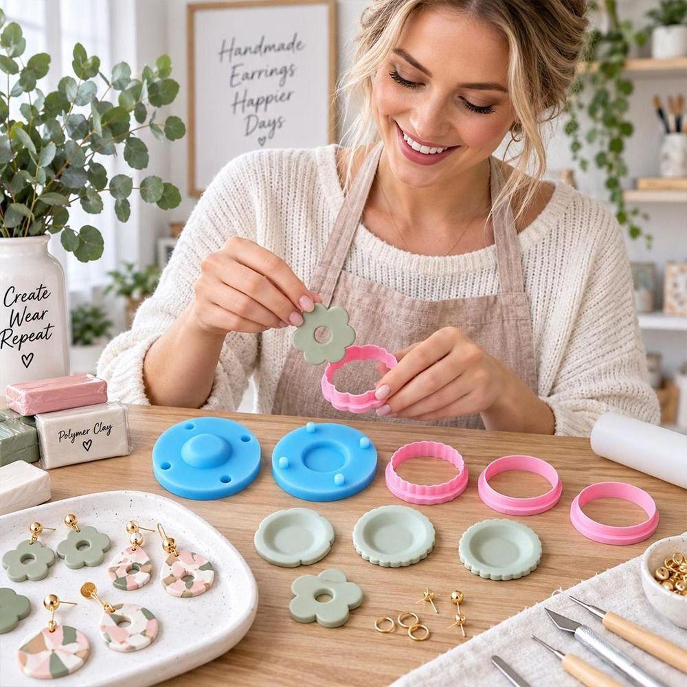 Reusable Polymer Clay Cutters DIY Polymer Clay Molds New Clay Earring Molds  Polymer Clay Crafting