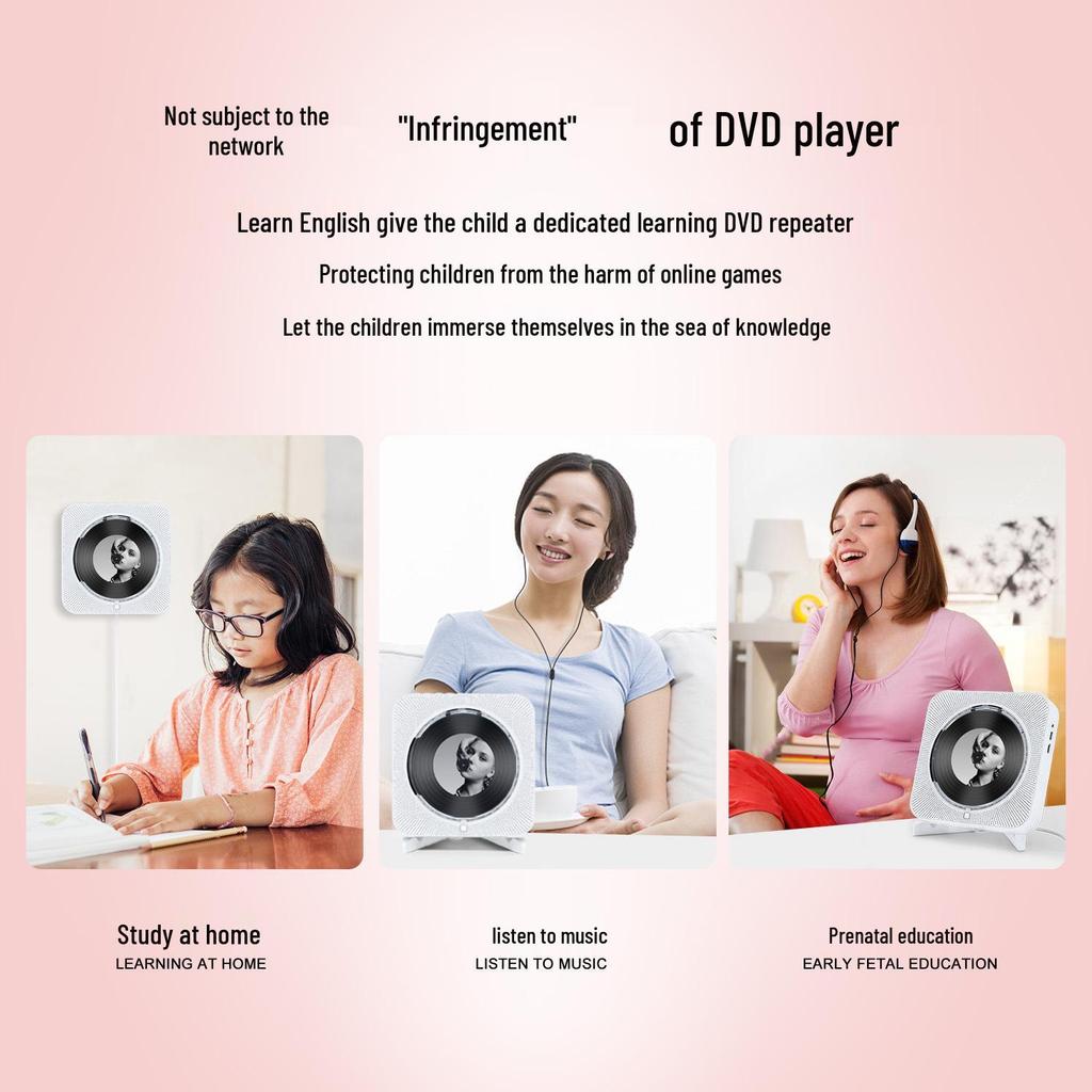 Portable HD Bluetooth DVD/CD Player with MP3, Rechargeable Speaker, TV Connectivity