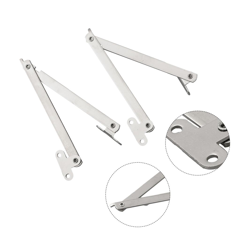 2 Pieces Stainless Steel Folding 180 Degree Furniture Cabinet Lid Support Hinges Cabinet Door Support Furniture Pull Rods