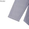 ZANZEA Camicetta da donna casual a maniche lunghe, larga, a righe classiche, con colletto rovesciato