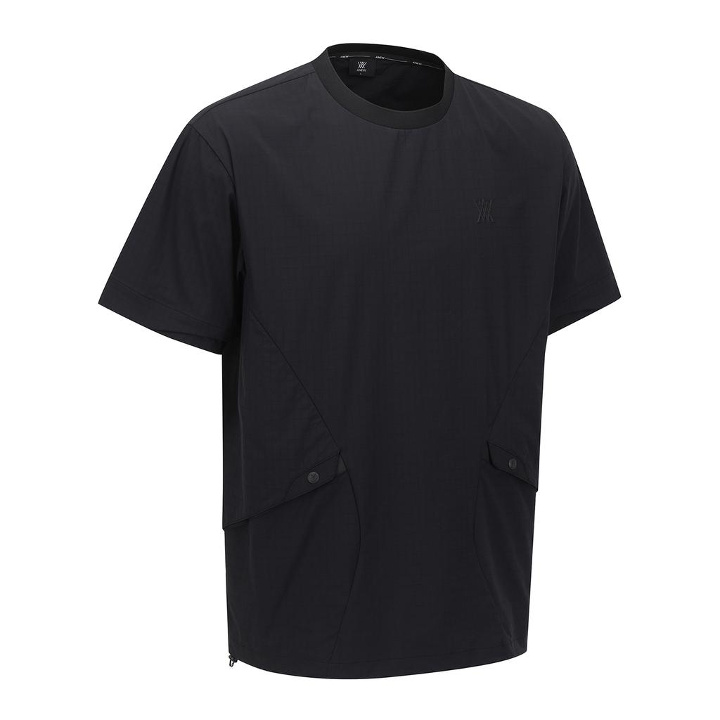 ANEW GOLF Men Woven Mix Crew Neck_Bk