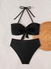 Removable Strap Tie High Waist Sexy Two Piece Bikini Set Elegant Versatile