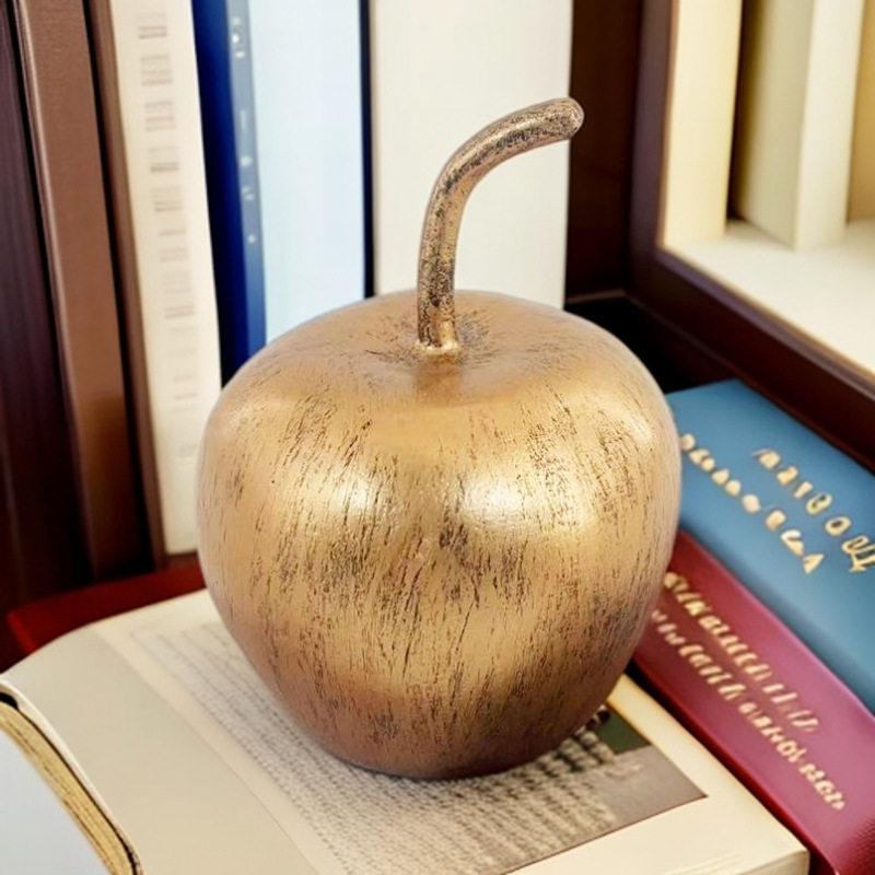 Golden Apple Resin Handicrafts Simulated Fruits Bronze-colored Pears Set Pieces Photography Living Room Decorative Accessories