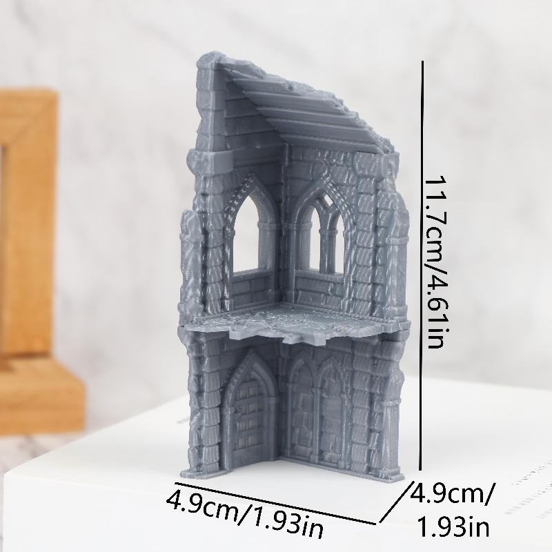 

3D Printed Gothic Building Ruins Terrain Scenery Unpainted Mini Building Model Kit For DND Wargaming Terrain Scenery Building
