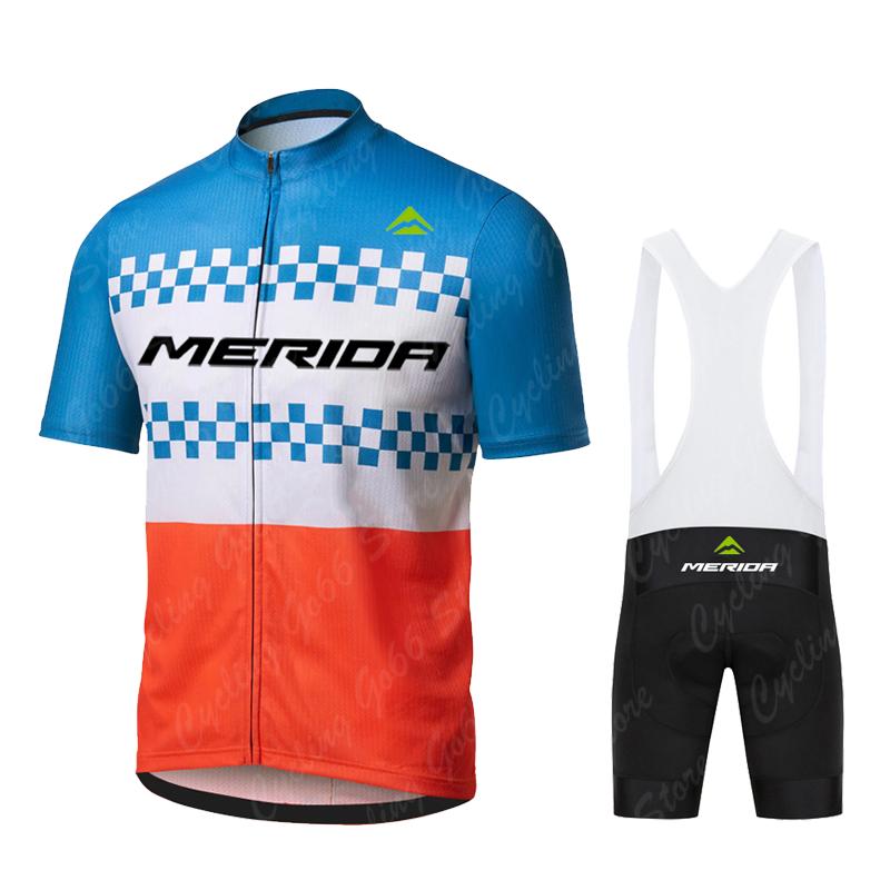 Merida Summer Cycling Jersey Set Breathable MTB Bicycle Cycling Clothing Mountain Bike Wear Clothes Maillot Ropa Ciclismo Hombre