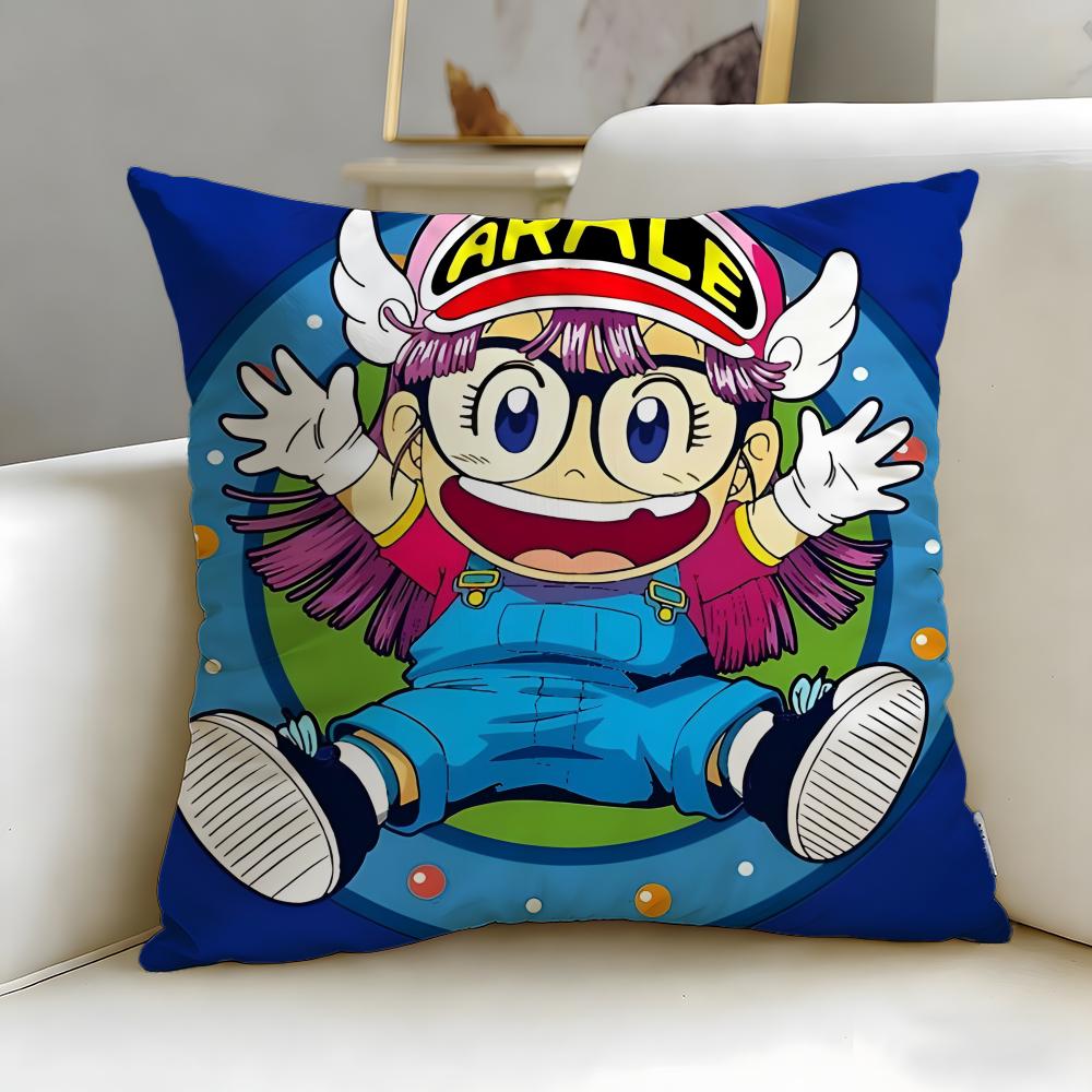 classic anime Dr Slump Cushion Cover Soft  EasyWash Pillow Case  Versatile for Couch Bed Travel and Office