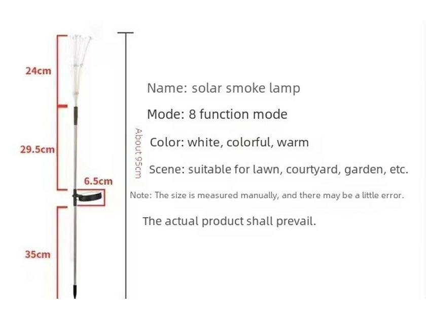 Solar-Powered Firework LED Lights, Starry Copper Wire, Dandelion Outdoor Waterproof Garden Decoration.