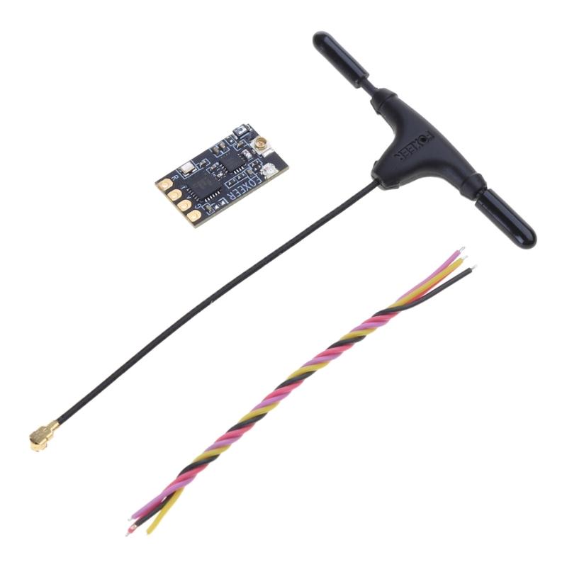 1 Set Foxeer ELRS 2.4G Receiver with T Antenna PA+LNA Signal Transmission for Long-distanced Drones Part