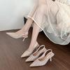 B813-ES6 French 2025 Spring and Summer New European and American Rhinestone Pointed Fashion Pressure Drill Thin Heel Sexy Sandals Women